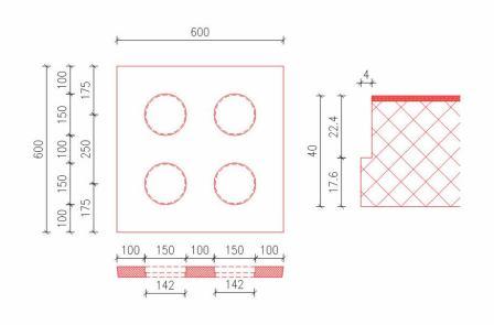 Bohrschablone für Drall-Lüftungseinsätze DN 150 mm